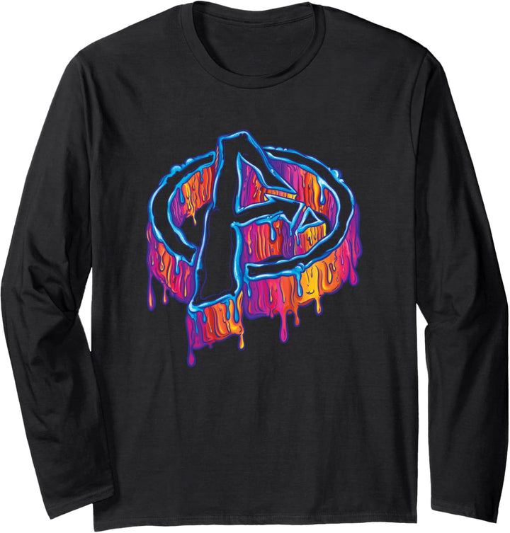 Marvel Avengers A Logo Melting Paint Drip Langarmshirt