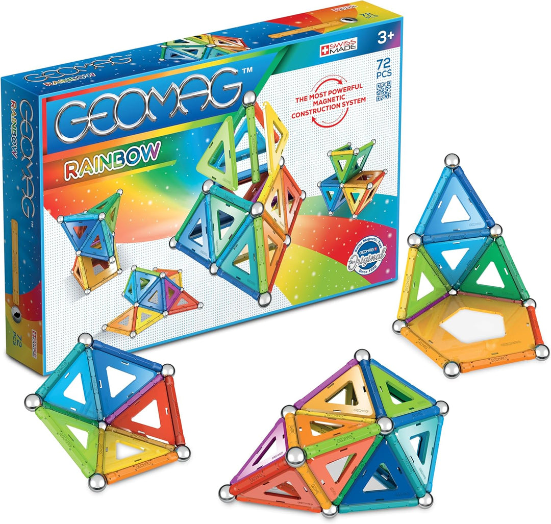 Geomag, Classic Rainbow, 371, Magnetkonstruktionen und Lernspiele, Konstruktionsspielzeug, 72-teilig