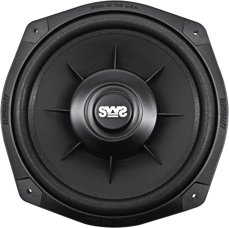 Earthquake Sound SWS-8X 20,3 cm flaches Tieftönersystem Untersitz Subwoofer 4 Ohm (einzeln), Schwarz