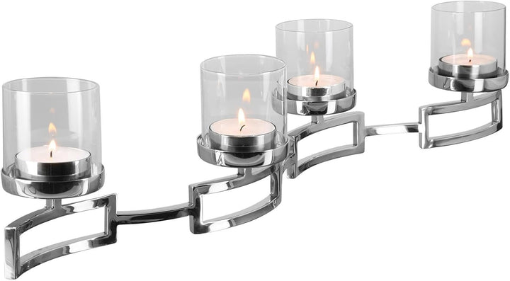 Fink [BR] Hommage/Leuchter,4flm,Edelstahl,m.Glas/L.68,B.14