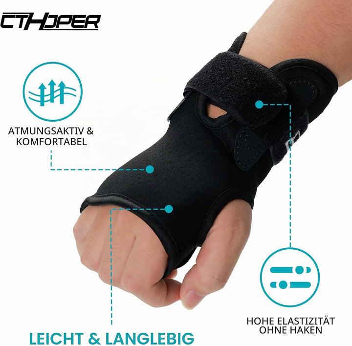 Handgelenkschoner für Snowboarden, Skifahren, Skateboarden, Sport-Handgelenkstützschutz (1 Paar), S