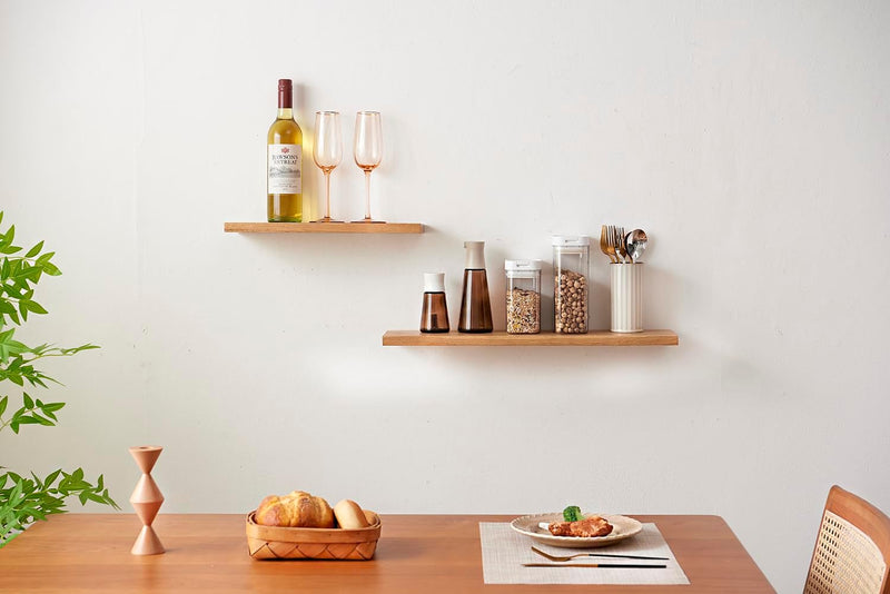 OAKERLAND Schweberegal aus Eiche Massiv, Klein Wandregal Holz 30cm Wandboard für Badezimmer, Schlafz