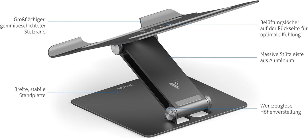PureLink Vuelogic höhenverstellbarer Laptop Ständer, ergonomischer Notebookhalter für Schreibtische,