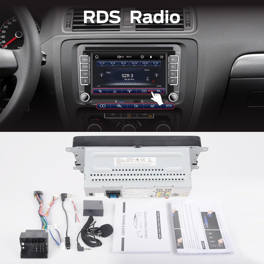 Linux Autoradio 5s Start | Bluetooth/Wireless CarPlay/Android Auto/FM/AM/RDS/USB | 100W DSP | Für VW