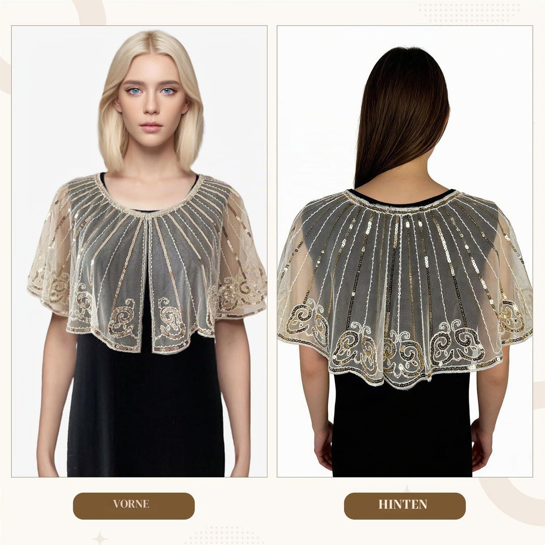 1920er Jahre Pailletten Schal und Wraps für Damen,Retro Umschlagtücher Stola für Abendkleid,20er Jah