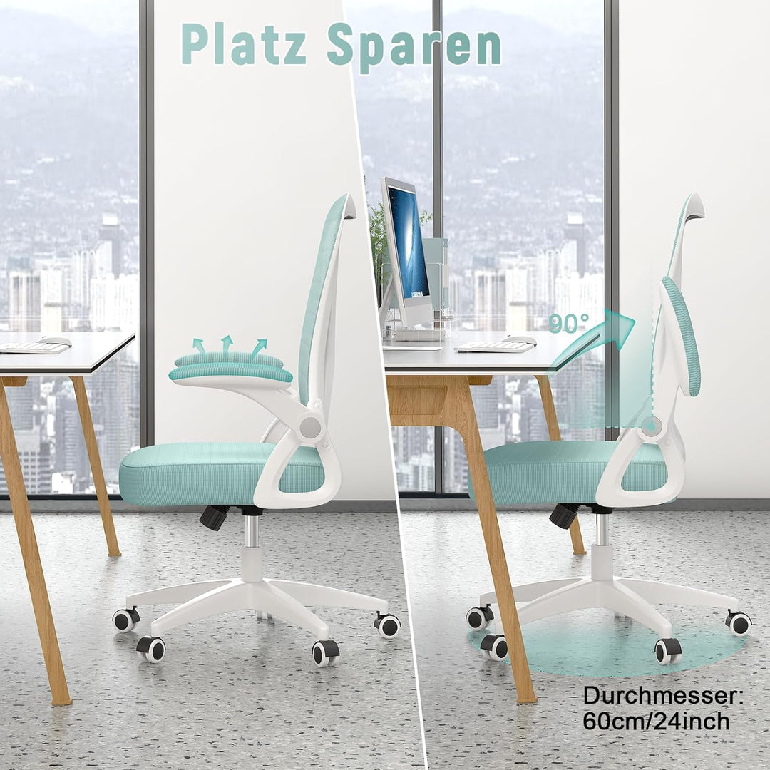 naspaluro Bürostuhl mit Verstellbaren Armlehnen, Ergonomischer Schreibtischstuhl mit Netzbespannung,