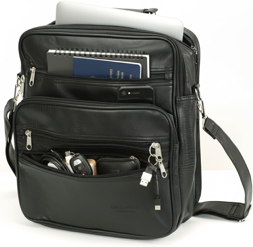 Business Arbeitstasche Herren Damen – Leder Umhängetasche/Schultertasche/Messenger Bag – Wasserabwei
