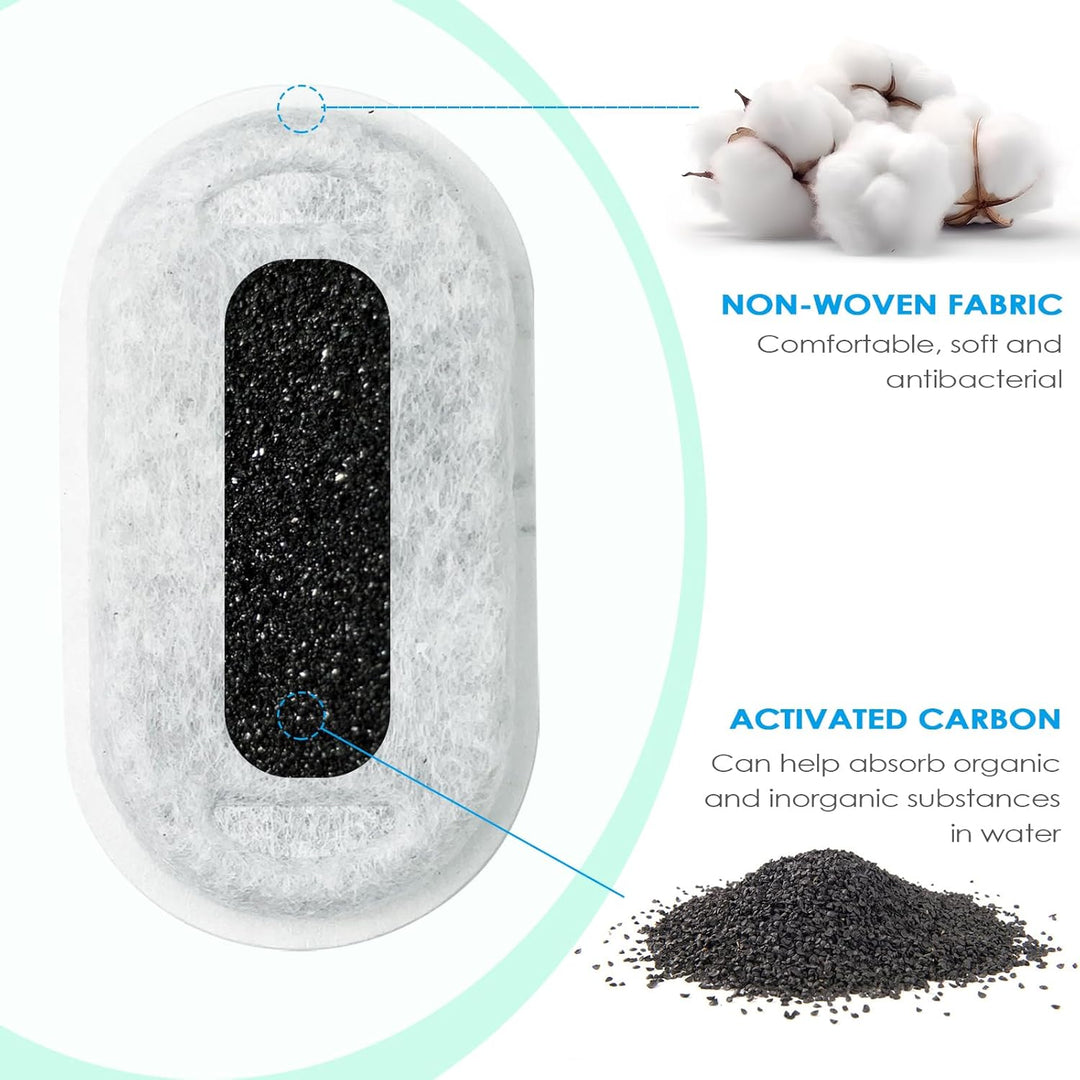 Katzenbrunnen Filter, 12 Stück Filter + 12 Stück Schaumstofffilter für 2L/3,2L/4L Katzen Trinkbrunne