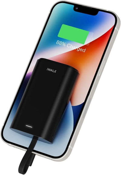 iWALK Klein Power Bank 9000mAh, Tragbares Externes Ladegerät mit Integrierte Kabel Mini Fast Charge