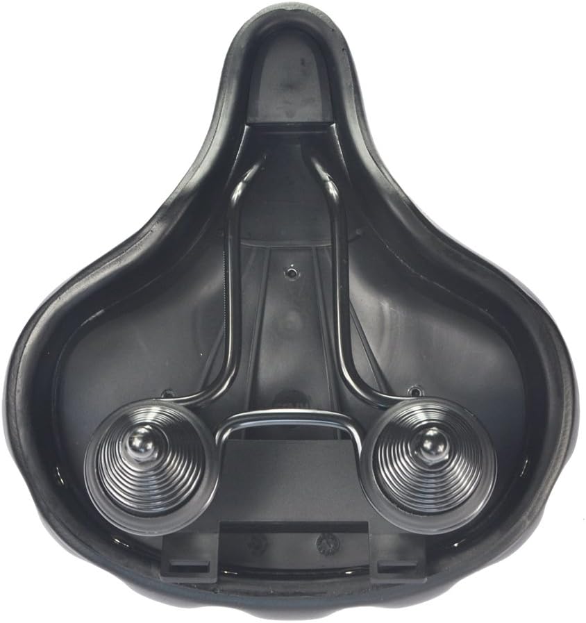 UPANBIKE Fahrradsattel Superweich Komfortabel Leder Stossdämpfend Erweitertes Federkissen Schwarz, S