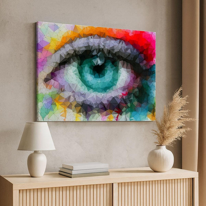 Bilder auf Leinwand 100x70cm Leinwandbild elegant Diamant futuristic geometrisch Gross Wanddeko Bild