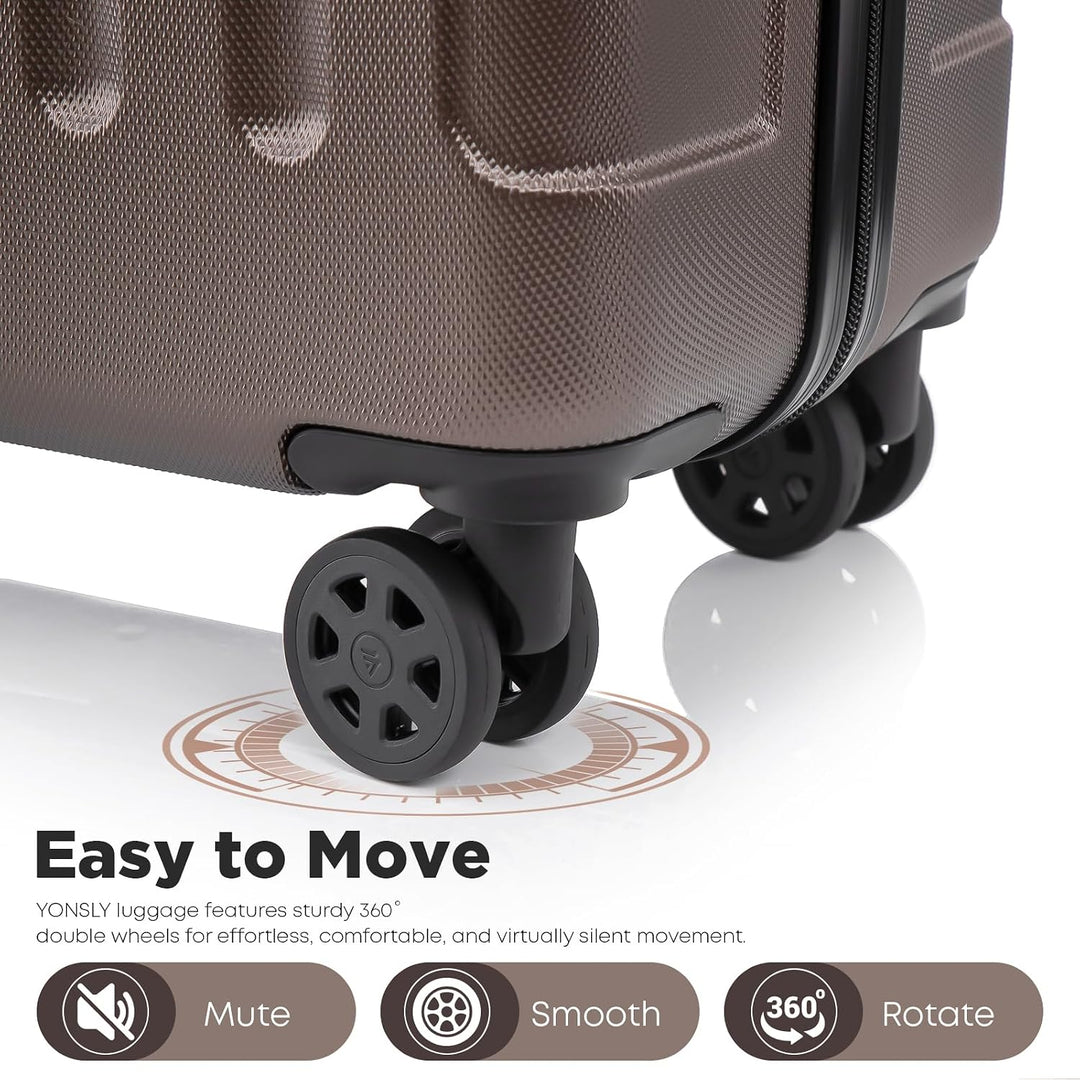 Kabinenkoffer mit abnehmbaren Rädern, S Koffer Suitcase Braun, Trolley Reisekoffer, Rollkoffer Handg