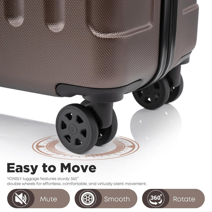 Kabinenkoffer mit abnehmbaren Rädern, S Koffer Suitcase Braun, Trolley Reisekoffer, Rollkoffer Handg