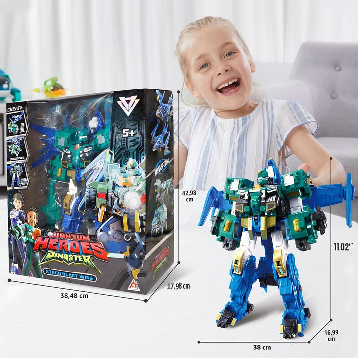 3 in 1 Transformable Roboter Stego Blast Wing, 11,81 Zoll, Roboter Spielzeug für Kinder, Chariot, Di