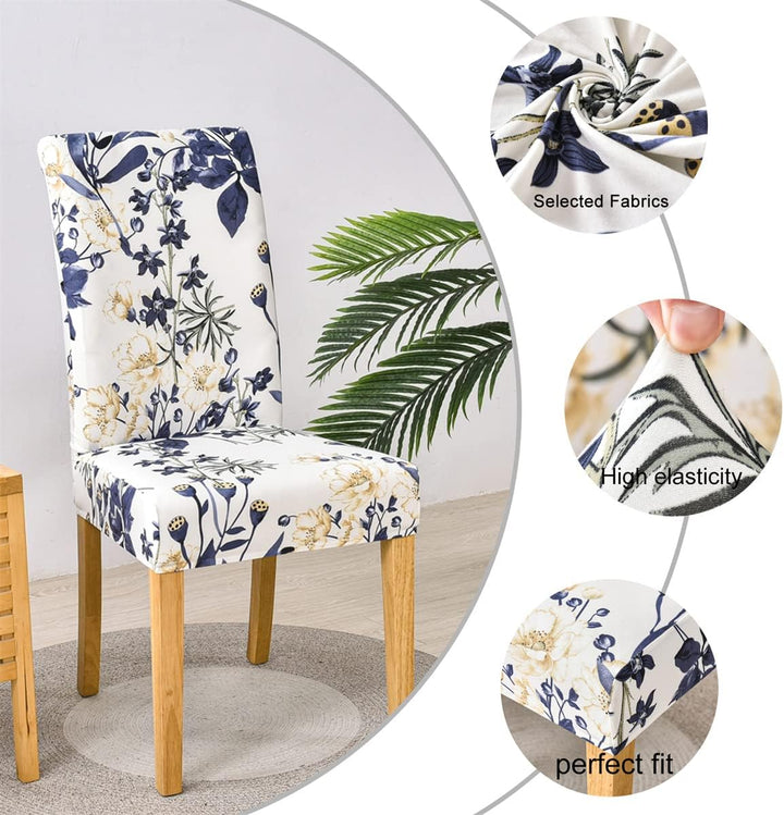 HZDHCLH Stuhlhussen 4er Set Stuhlbezüge Stretch abnehmbar, waschbar, Esszimmerstuhl-Schutzsitz für H