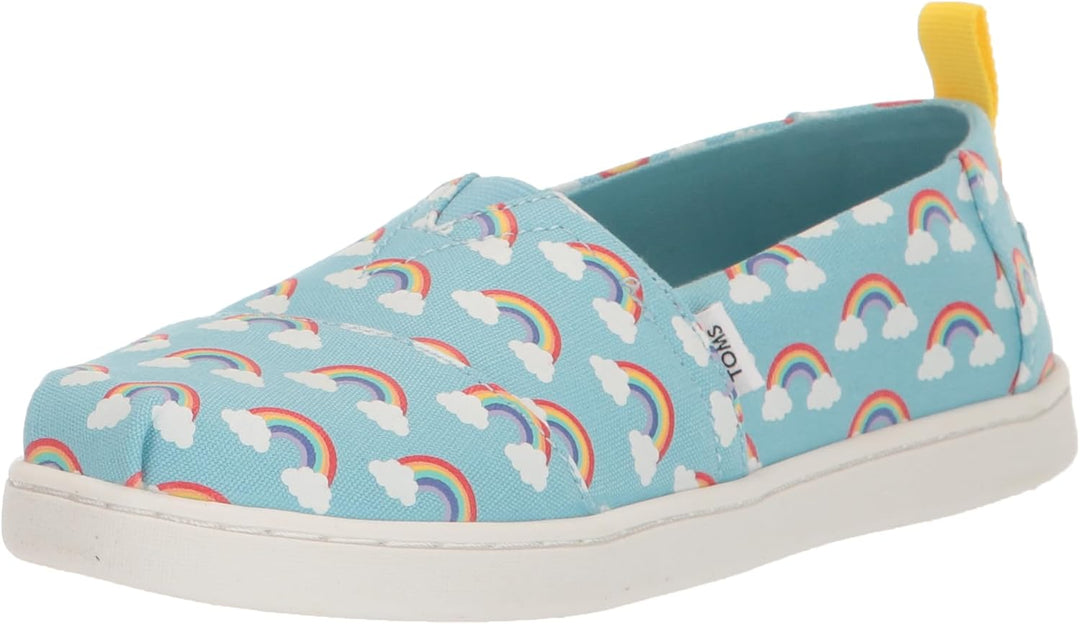TOMS Mädchen Classic Alpargata Flacher Slipper 36 EU Blaue im Dunkeln Leuchtende Regenbögen, 36 EU B