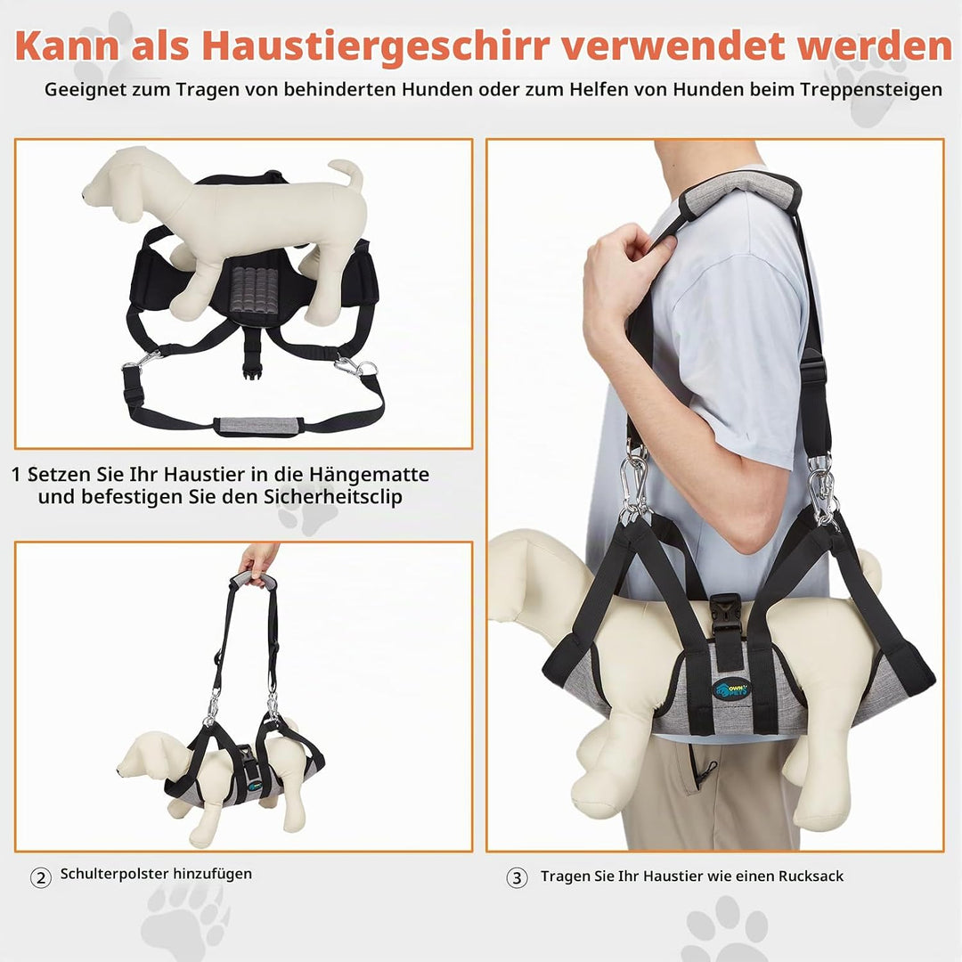 Ownpets Hundepflege Hängematte, Hängematten Geschirr mit 4 Haken, für Baden Waschen Pflegen und Nage