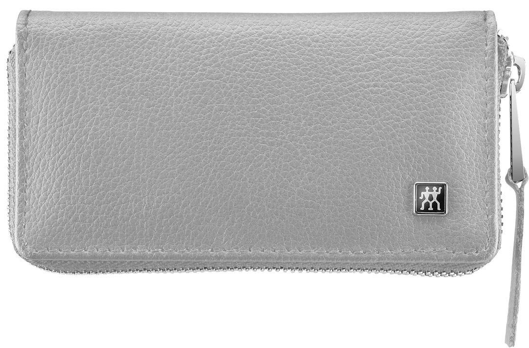 ZWILLING Maniküre Pediküre Set 3tlg., Kompakt-Nagelknipser, veganes Apfelleder-Etui, grau Nagelknips