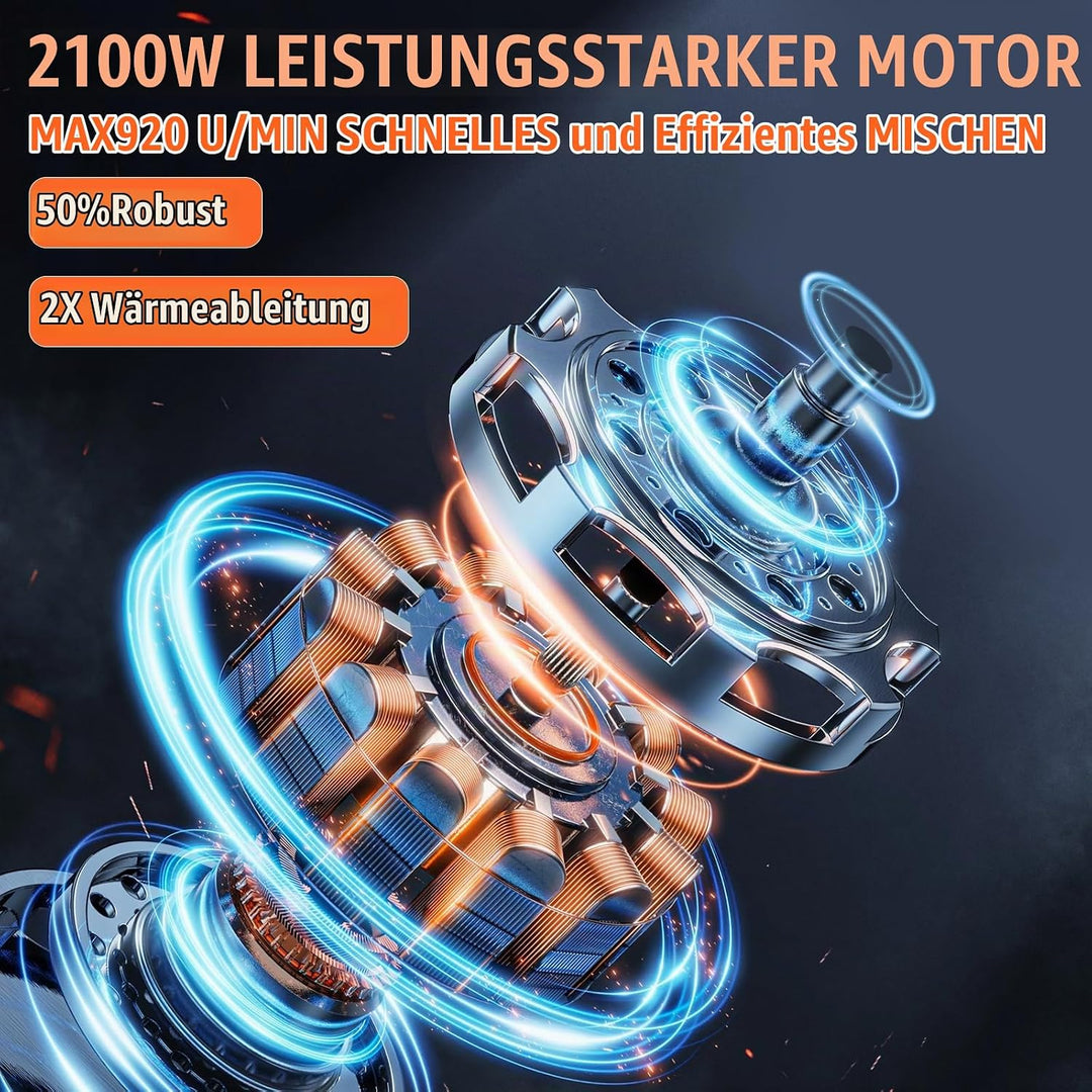 IMAYCC 2100W Rührwerk Mörtelrührer Elektrischer Beton Mischer Mörtelmischer M14 6 Geschwindigkeits R
