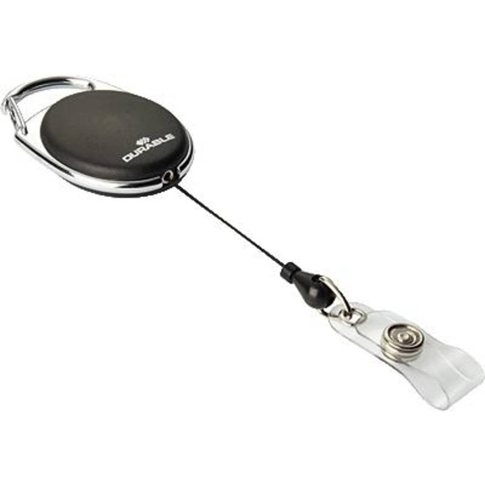 Durable Schlaufenclip Jojo Style (mit Metallclip und Druckknopfschlaufe) 10 Stück schwarz, 832401, S