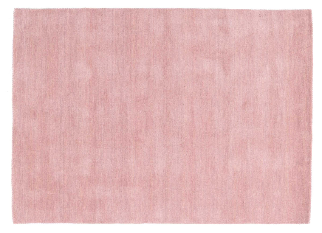 RUG PRINCE Wollteppich Gabbeh Uni 40x60 Handgewebt Rosa Einfarbig Handarbeit Zimmer Rosa 40x60 cm, R