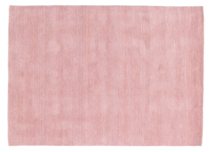 RUG PRINCE Wollteppich Gabbeh Uni 40x60 Handgewebt Rosa Einfarbig Handarbeit Zimmer Rosa 40x60 cm, R