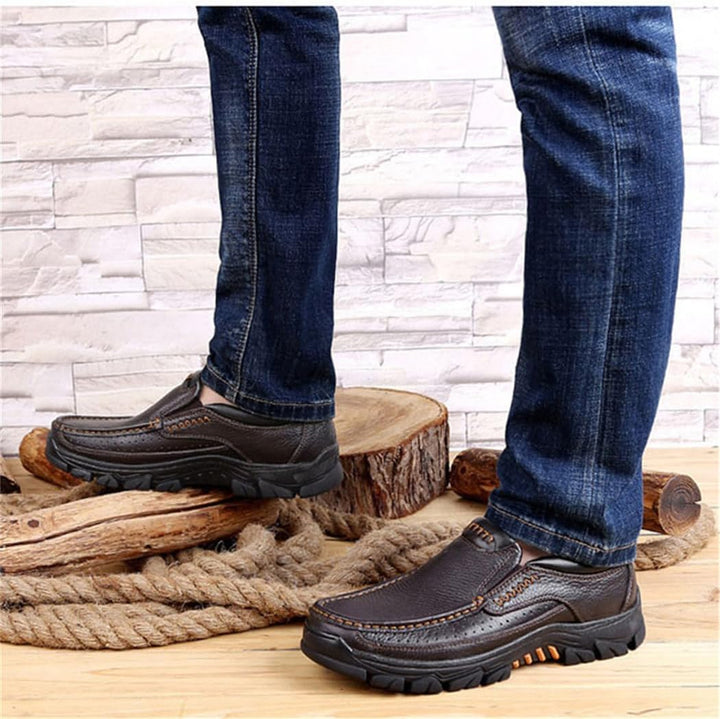 WNUKATO Herren Freizeitschuhe Business Casual Lederschuhe Bequeme Herrenschuhe 9088 GM 40 EU Braun,