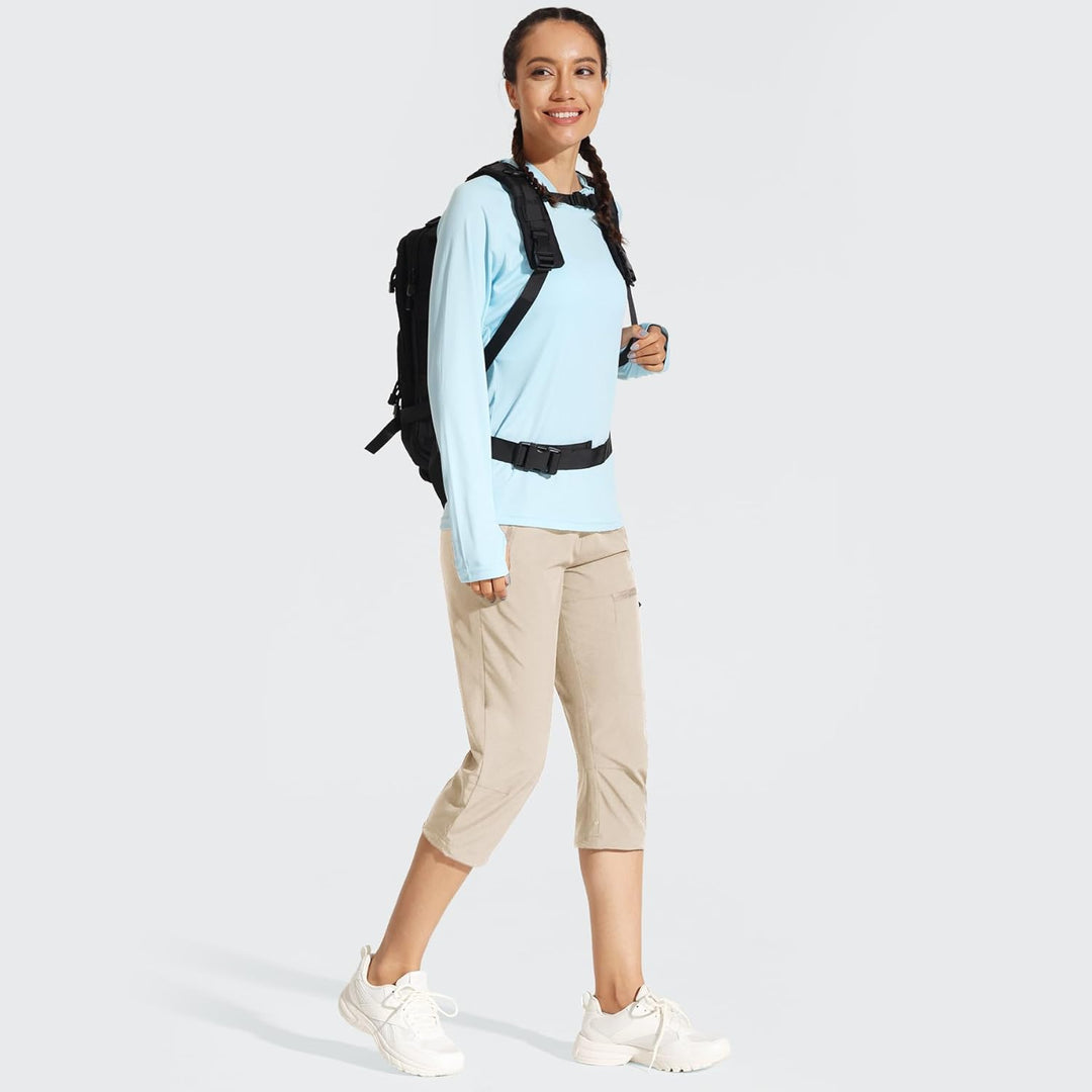 MOCOLY Damen Wanderhose Cargohose Wasserdicht Elastische Outdoorhose Cargo Jogginghose Trekkinghose
