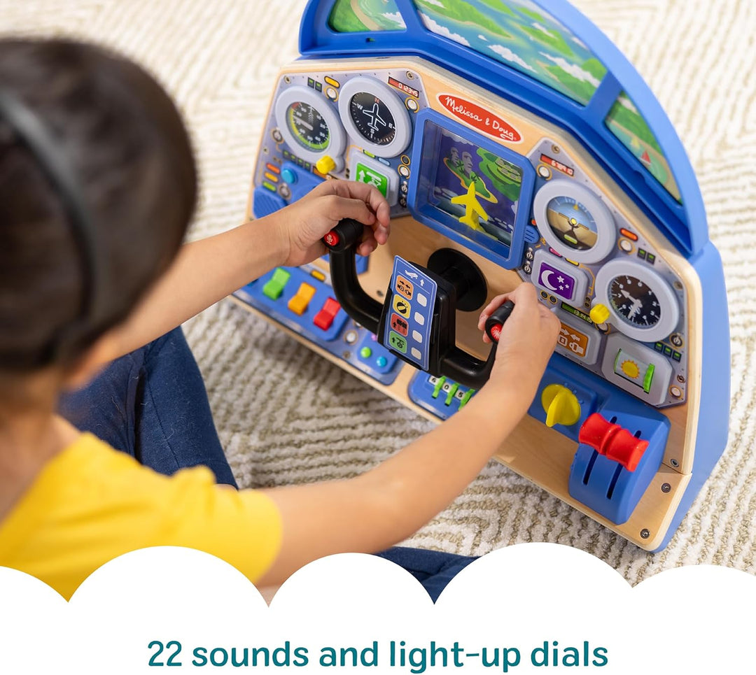 Melissa & Doug 32300 Interaktives Armaturenbrett für Jetpiloten Holzspielzeug für Jungen und Mädchen