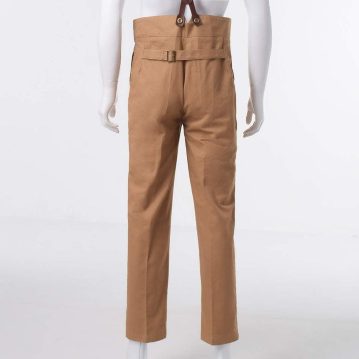 GRACEART Steampunk Gothic Herren Hose Men Lange Casual Hosen Mittelalter Kostüm Cosplay, XXL Khaki