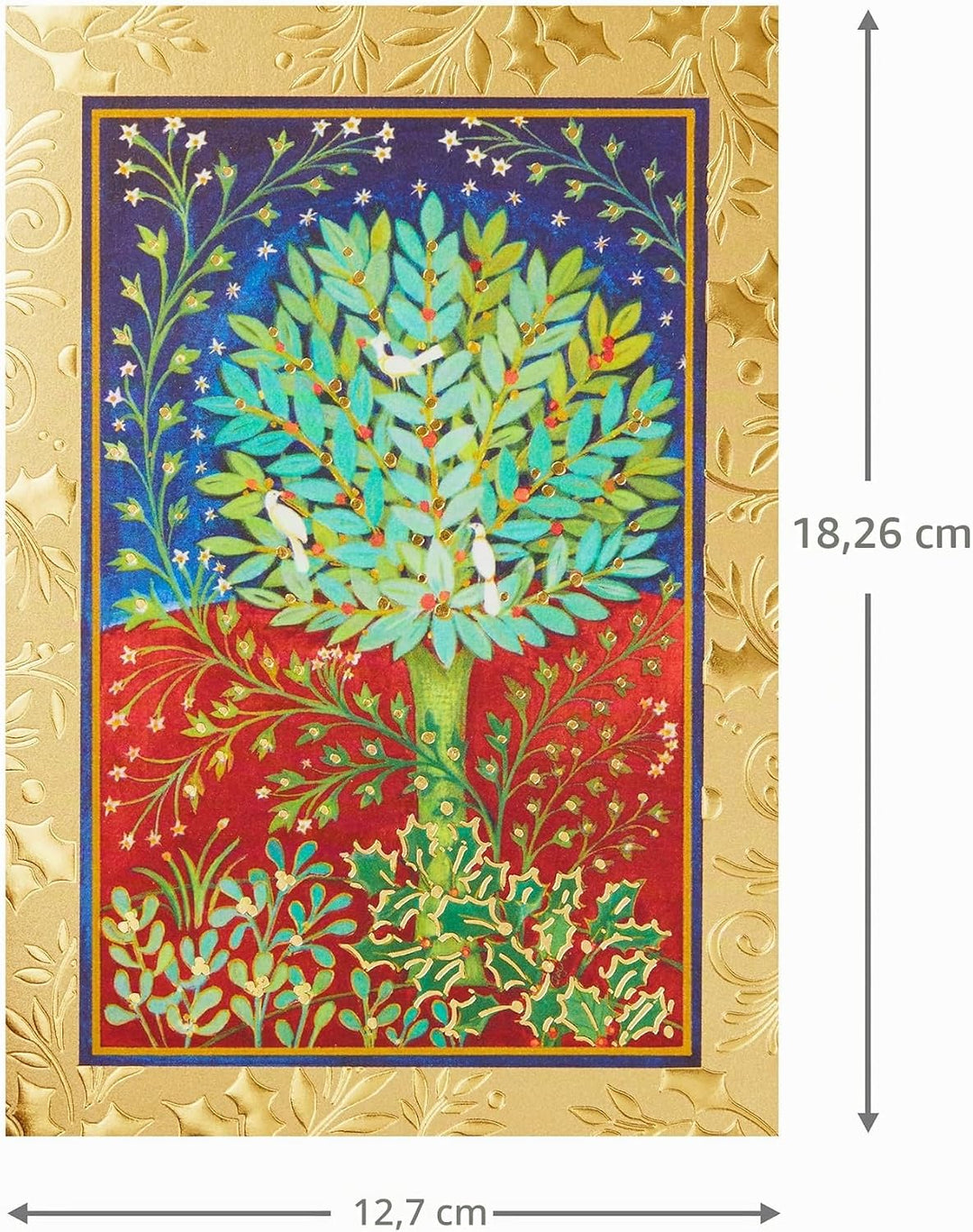 Hallmark UNICEF Weihnachtskarten, friedlicher Stechpalmenbaum (20 Karten und 21 Umschläge) (1XPX2032
