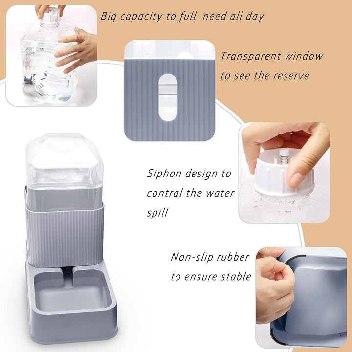 Automatischer Katzenfutterspender mit Wasserspender für Katzen 2er Pack Hundefutter und Wasserspende