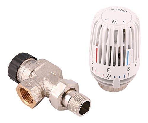 Heimeier Komplettset Thermostatkomplettset-Axialform mit Thermostatventil - Unterteil, 1/2 Zoll, Wei