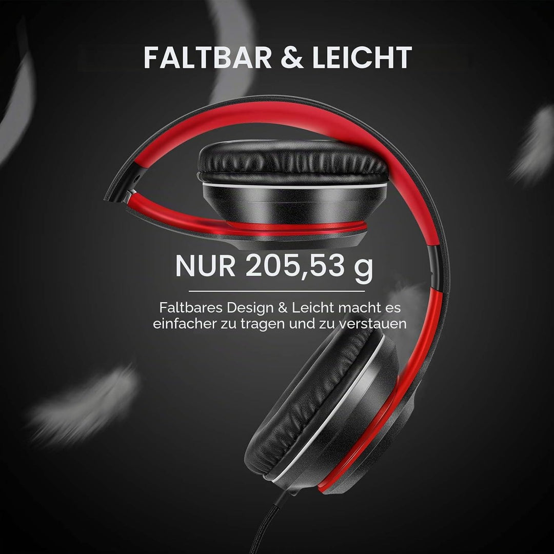 LORELEI X8 Over-Ear-Kopfhörer mit Mikrofon mit 1,45 m verwicklungsfreier Nylonschnur und 3,5-mm-Stec