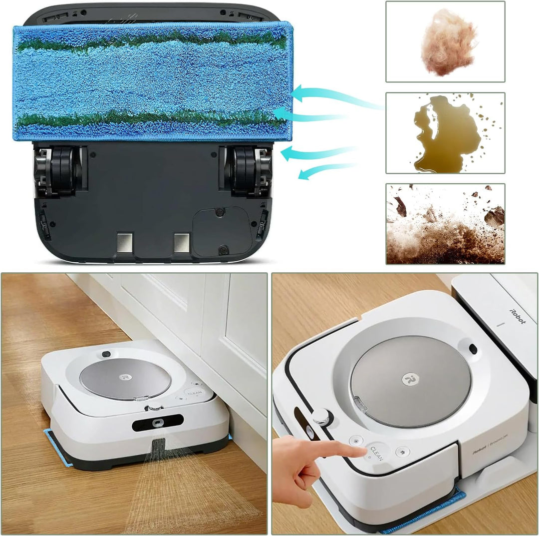 10er-Pack Waschbare WischtüCher für Wischroboter, Wiederverwendbare Mikrofaser Wischauflagen Mop, Wi
