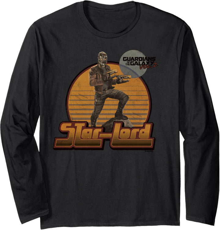Marvel Star-Lord Guardians of Galaxy 2 Pose Langarmshirt