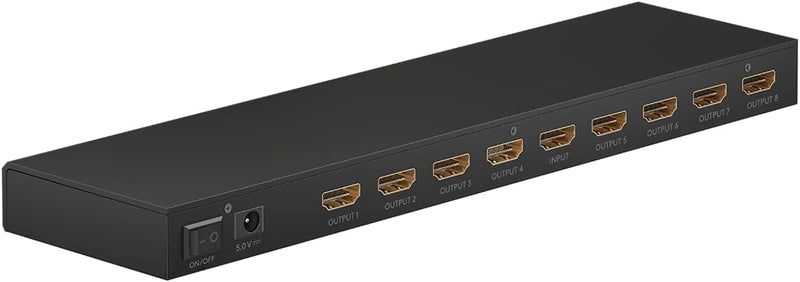 goobay 58484 HDMI Splitter 1 auf 8 / HDMI Verteiler unterstützt Auflösungen bis zu 4K@ 60Hz /1x HDMI