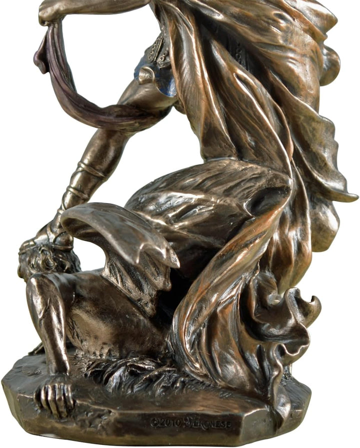Veronese Figur Erzengel Michael bekämpft das Böse Figur bronziert Skulptur