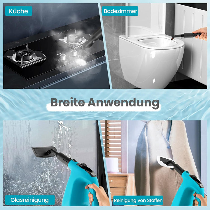 COSTWAY Dampfreiniger 1500W, Tank: 400 ML, Temperatur: bis zu 125℃, Aufheizzeit: 1 min., Dampfdruck: