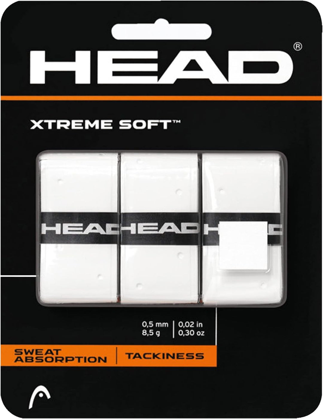Head Unisex-Erwachsene Xtremesoft Griffband, weiss, Einheitsgrösse & Schlägerzubehör Pro Damp 2er Te