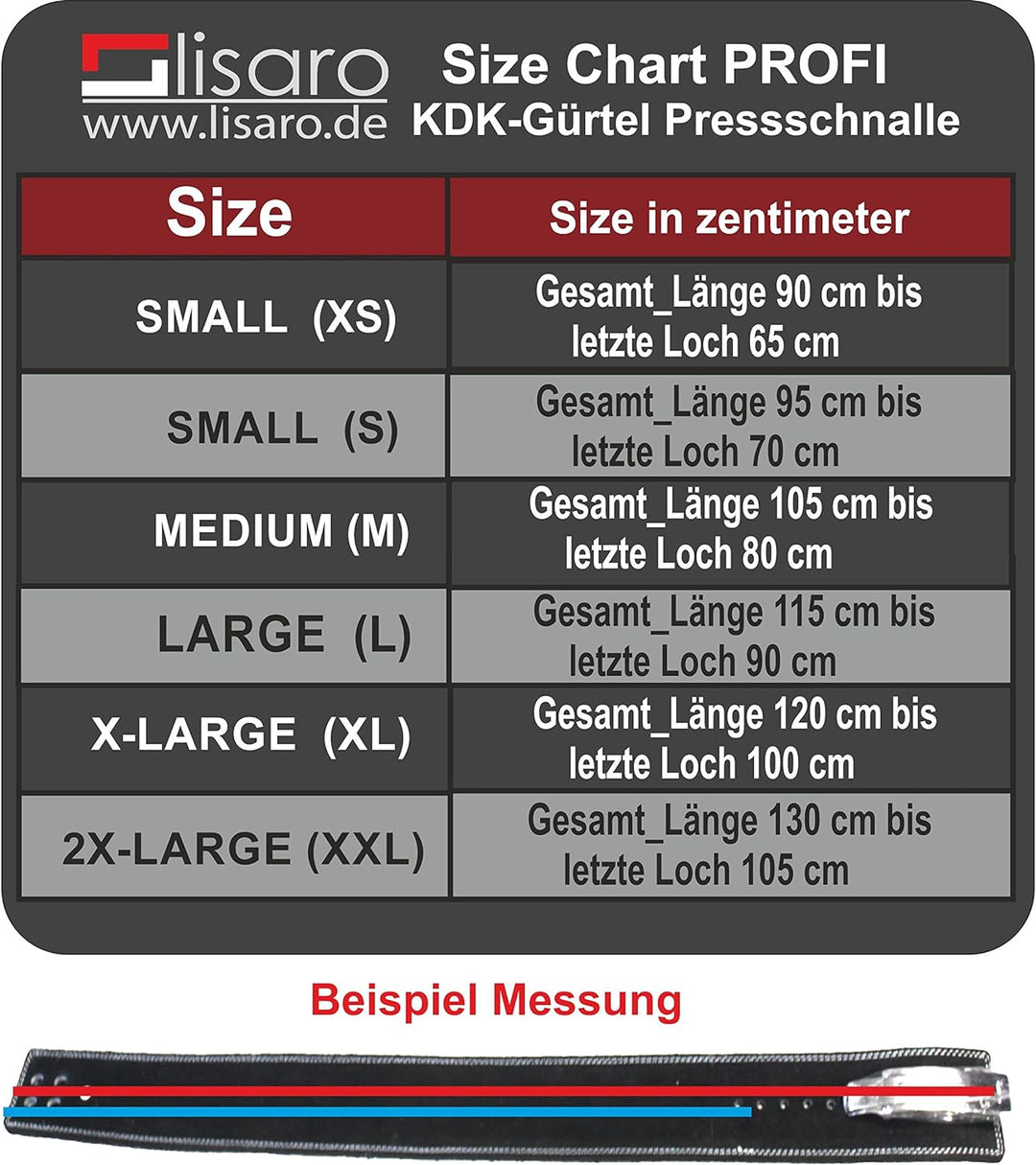 KDK Profi Wettkampfgürtel Leder mit Pressschnalle