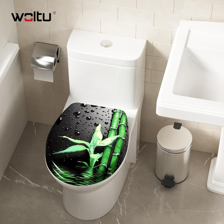WOLTU WC Sitz mit Absenkautomatik,Toilettensitz Motiv, Toilettendeckel aus Duroplast, Stable Klodeck