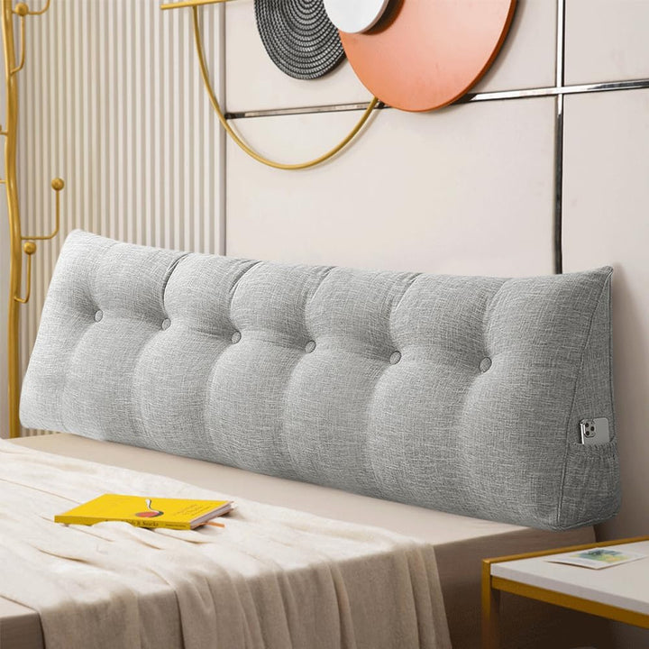 Keilkissen, dreieckig, Nackenrolle, grosses Rückenkissen, Baumwolle und Leinen, Leseständer für Bett