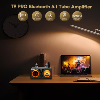 AIYIMA T9PRO JAN5725 Vakuumröhrenverstärker 100Wx2 TPA3250 Stereo-USB-DAC-Verstärker QCC3031 Bluetoo