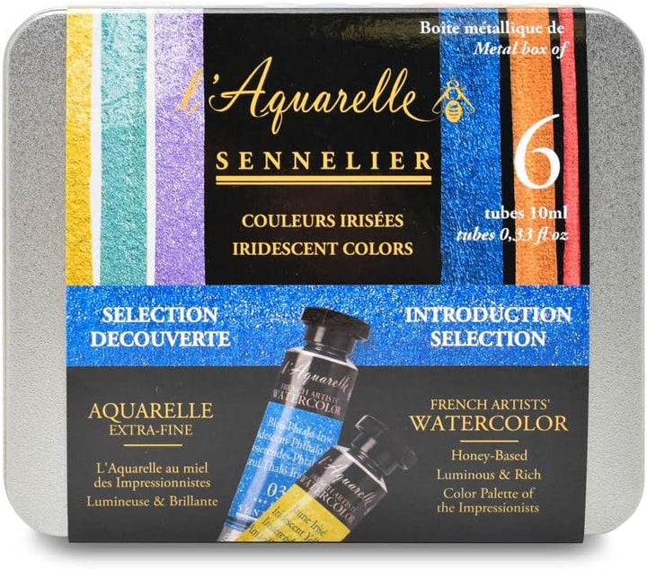 Sennelier l'Aquarelle Irisierende Farben Introduction Selection 6 Tuben á 10ml