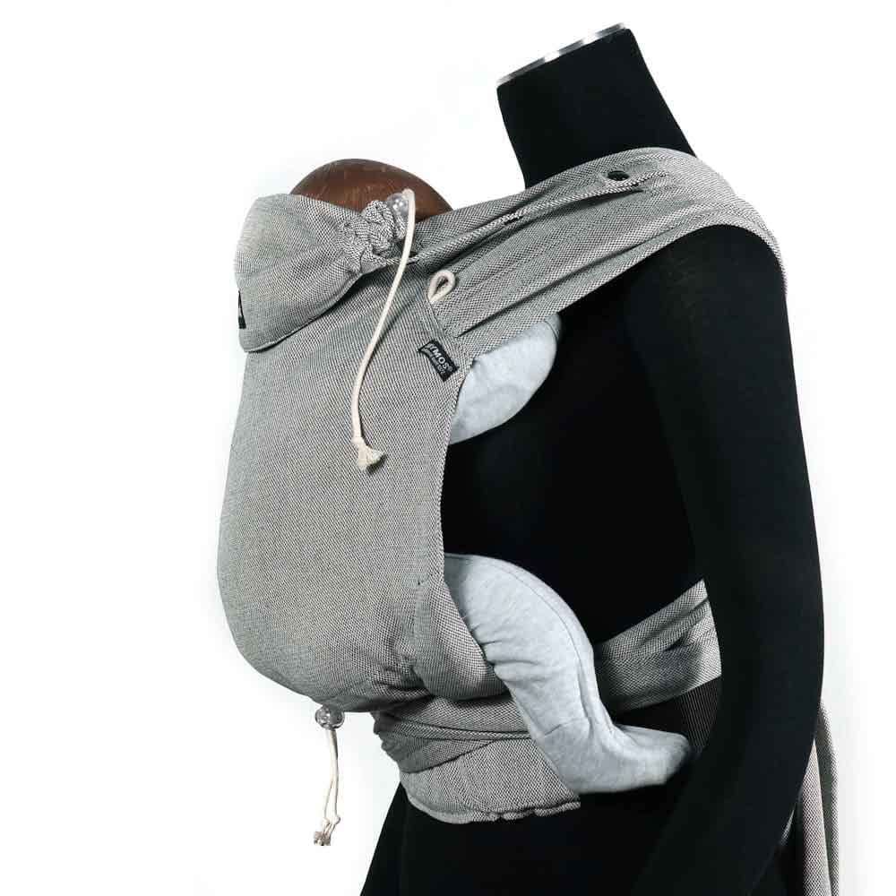 Didymos DidyKlick 4u Babytrage - Halfbuckle Tragehilfe Silber- für Babys und Kleinkinder von 3,5kg b