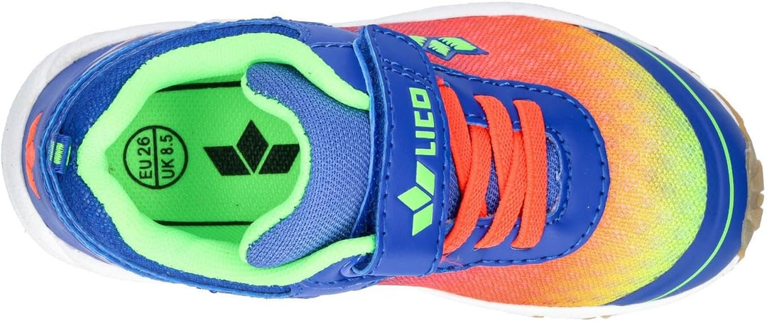 Lico Unisex Kinder BarneyHallenturnschuhe 25 EU Blau Orange Lemon, 25 EU Blau Orange Lemon