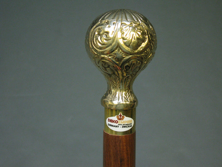Gehstock Spazierstock Wanderstock Edelholz Messing Knauf Kapitänsstock 94cm M152 Walking Stick