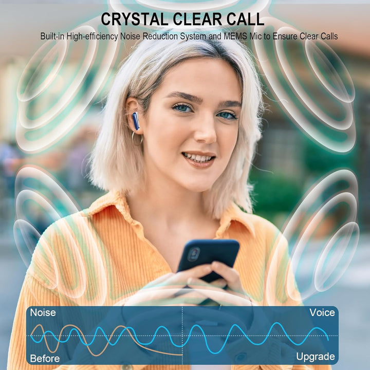 Nerunsa Bluetooth Kopfhörer, Kopfhörer Kabellos Bluetooth, 50 Std Spielzeit In Ear Kopfhörer mit 4 E