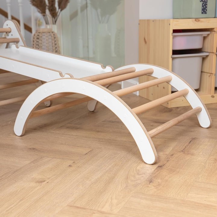 MAMOI® Klettergerüst Kletterdreieck Indoor 4 in 1 Set. Montessori Kletterbogen mit Kissen, Indoor Sp